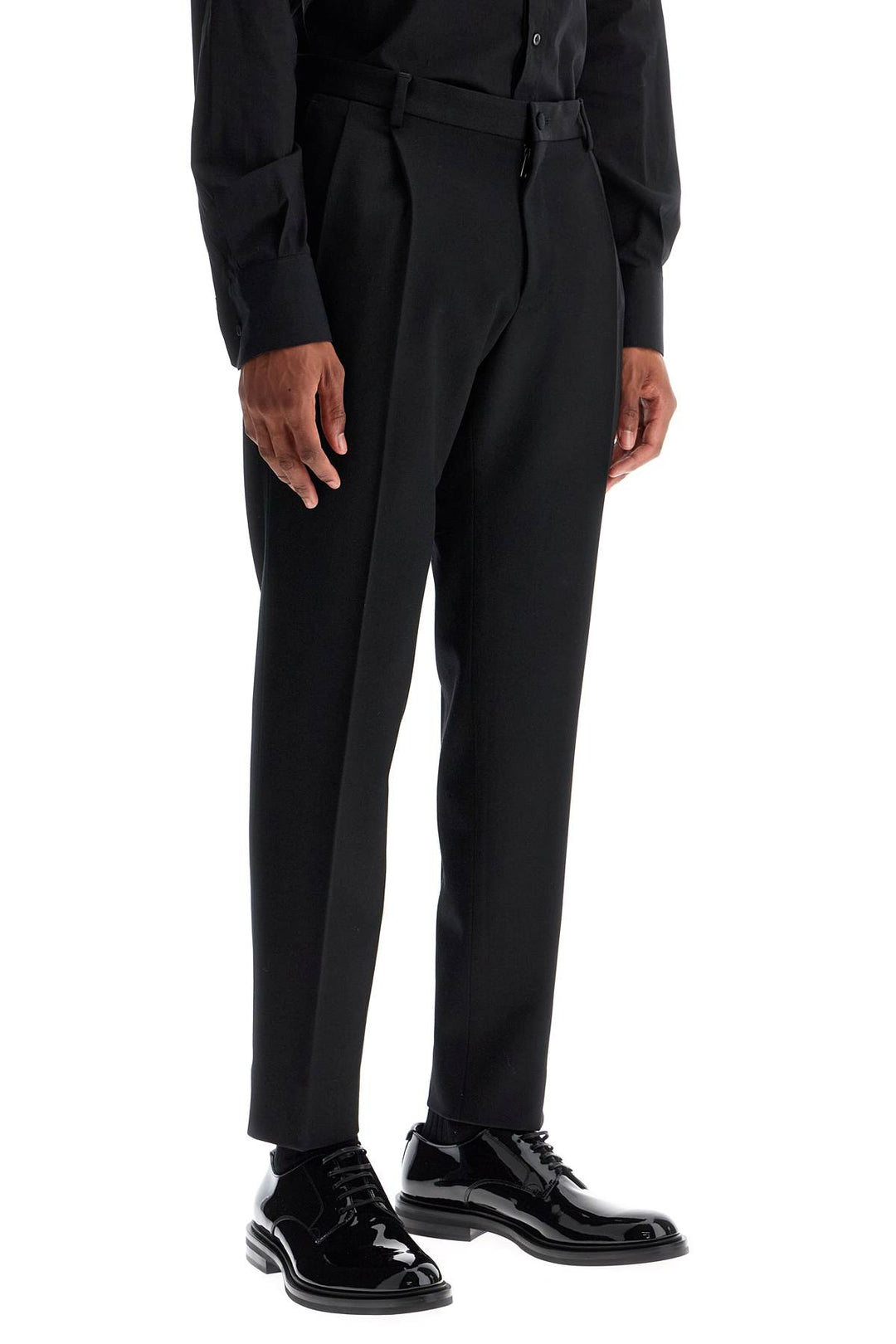 Pantaloni Tuxedo In Gabardina