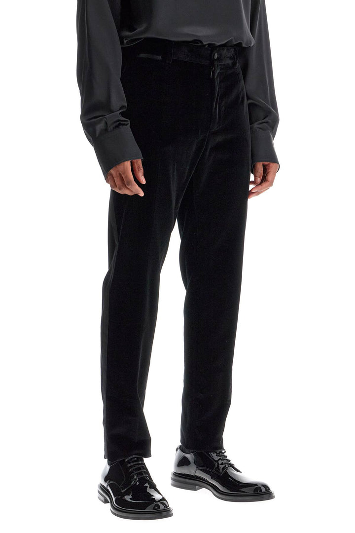 Pantaloni Tuxedo In Velluto