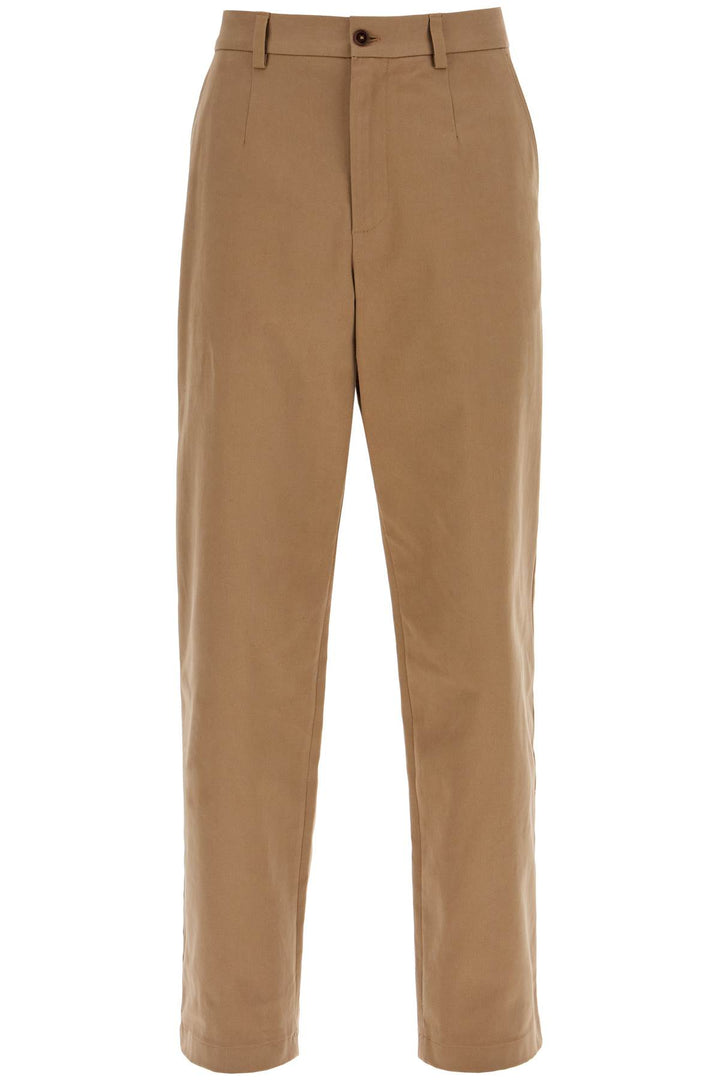 Pantaloni Dritti In Cotone Stretch