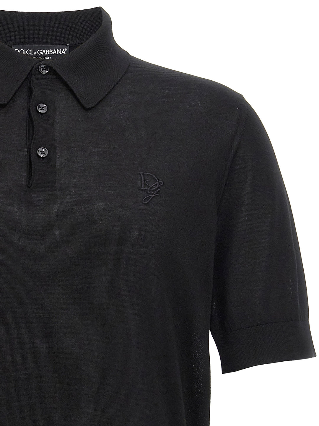 Knitted  Shirt Polo Nero