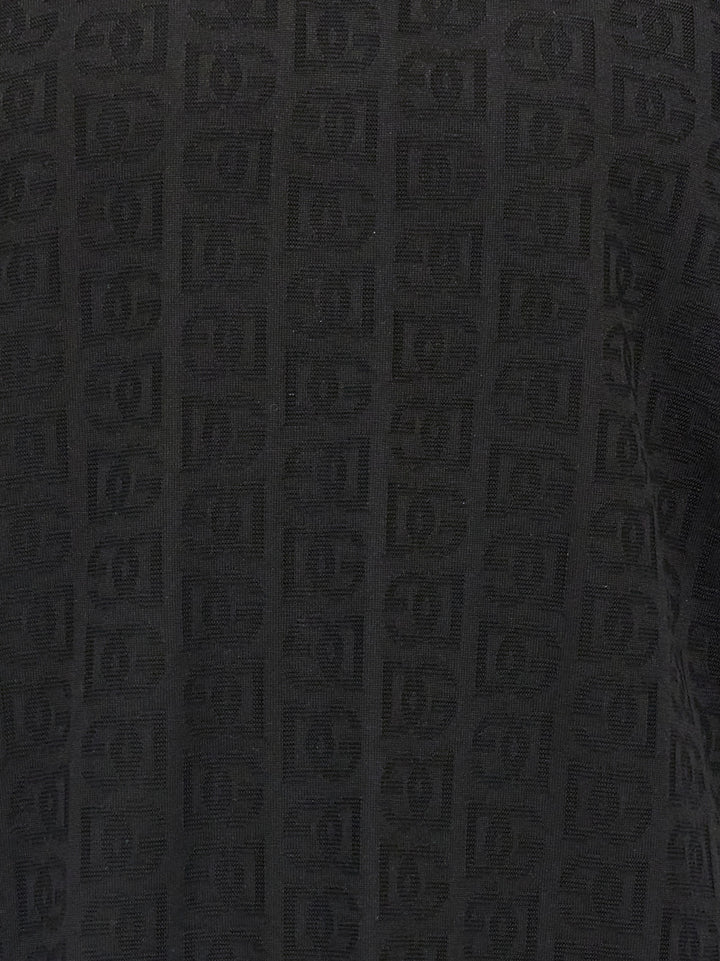 Jacquard Logo  Shirt Polo Nero