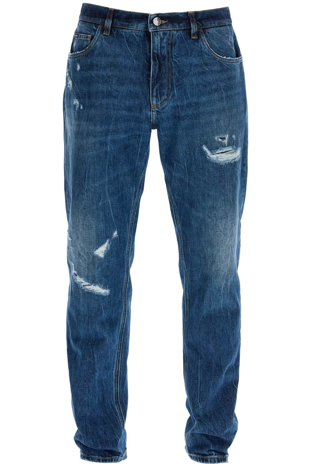 Jeans Loose In Denim Distressed