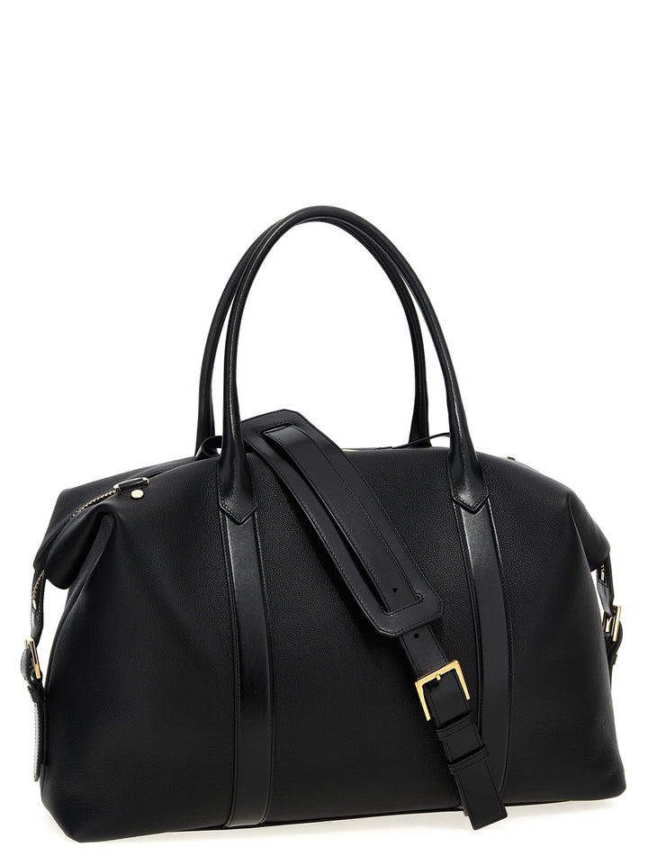 Leather Travel Bag Lifestyle Nero