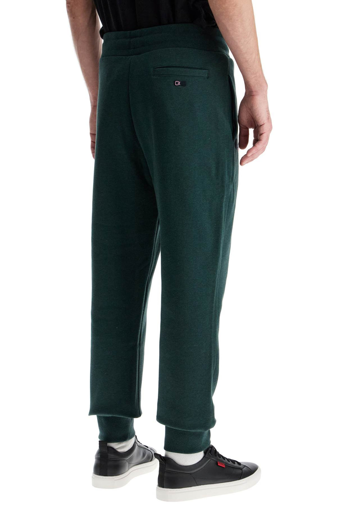 Pantaloni Jogging Verde Scuro Cotone Vita Alta Regular Fit