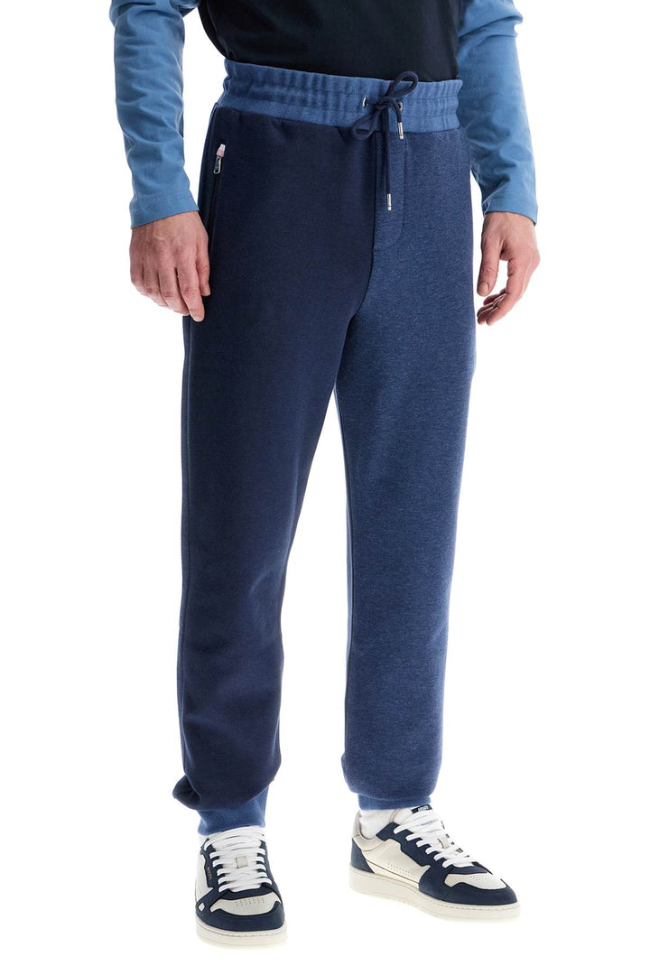 Pantaloni Da Jogging Vita Alta Blu Scuro Con Tasche Zip E Polsini Elastici