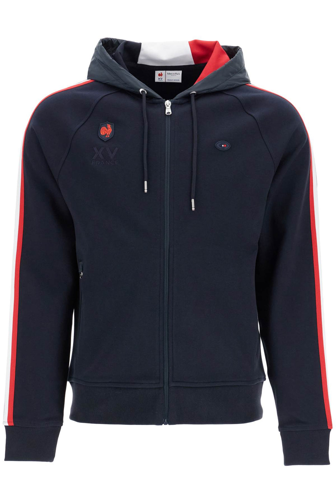 Felpa Con Cappuccio Zip Blu Navy Cotone Poliestere