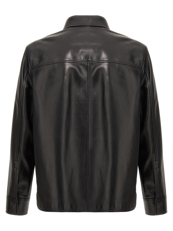 Leather Overshirt Camicie Nero