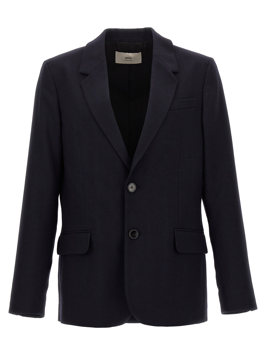 Single-Breasted Wool Blazer Blu