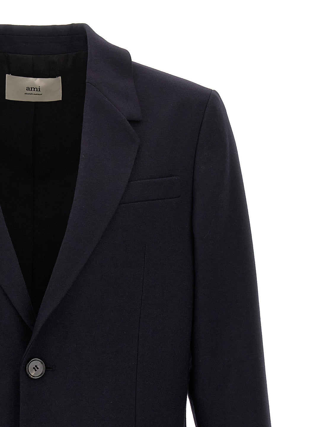 Single-Breasted Wool Blazer Blu