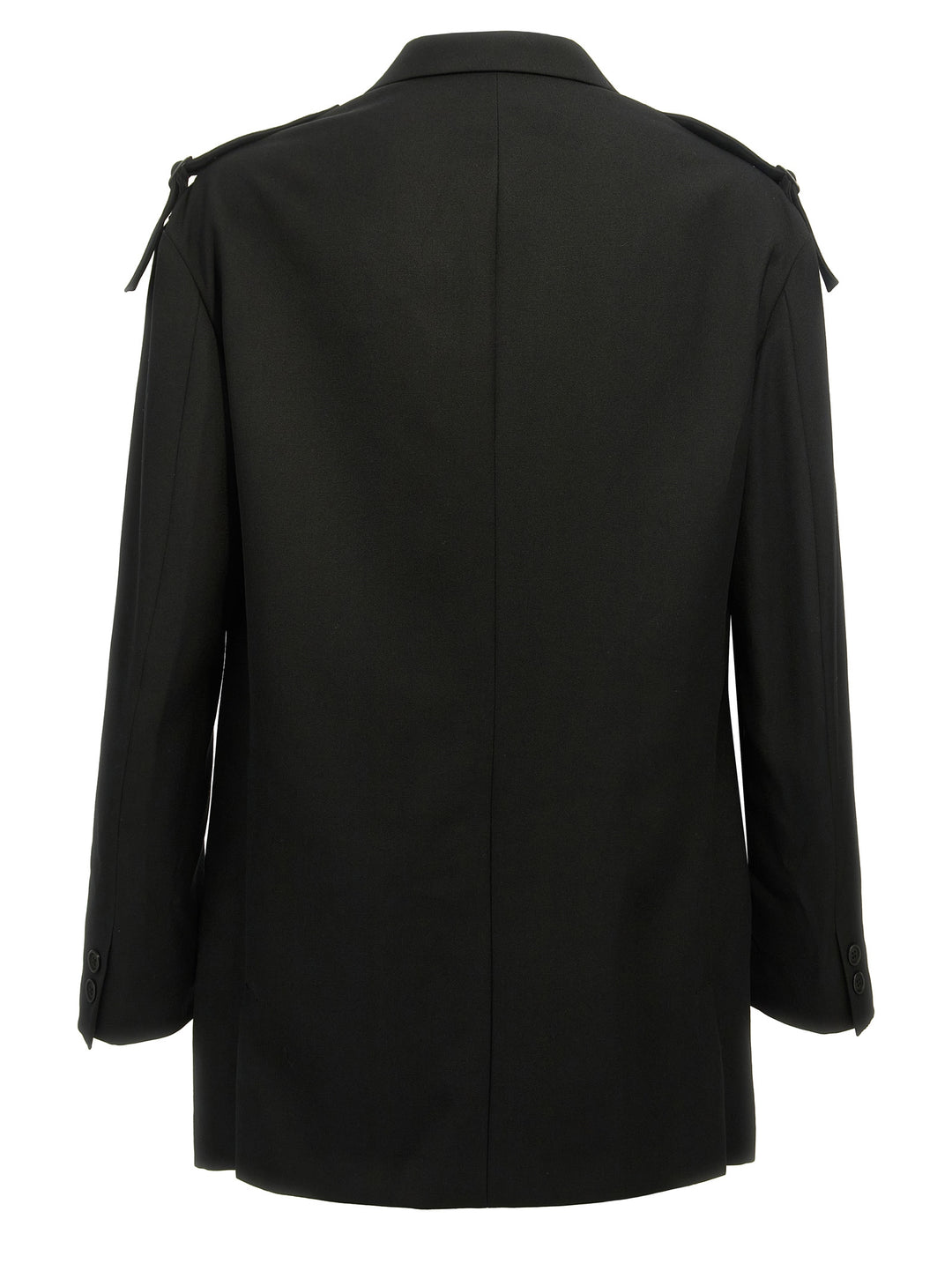 Single-Breasted  With Strap Detail Blazer Nero