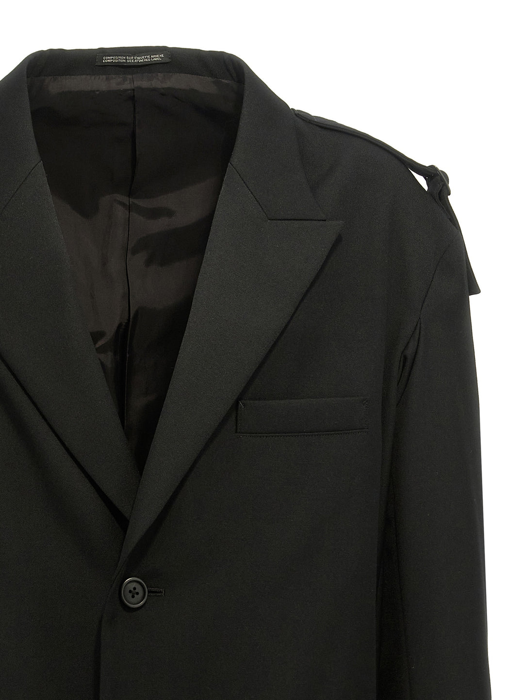 Single-Breasted  With Strap Detail Blazer Nero