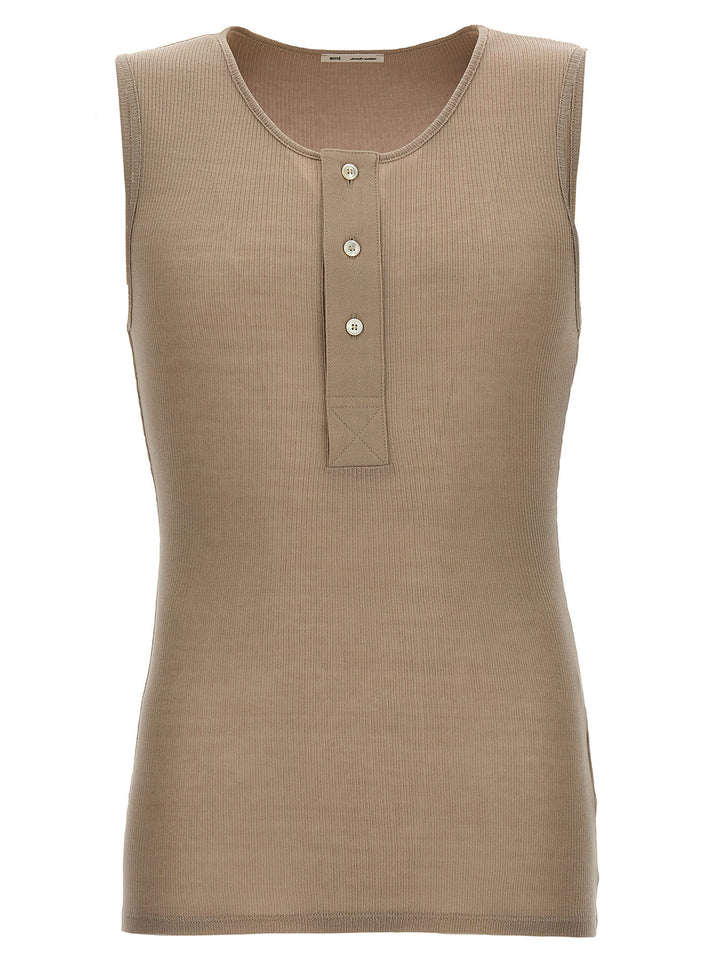 Ribbed Top Top Beige