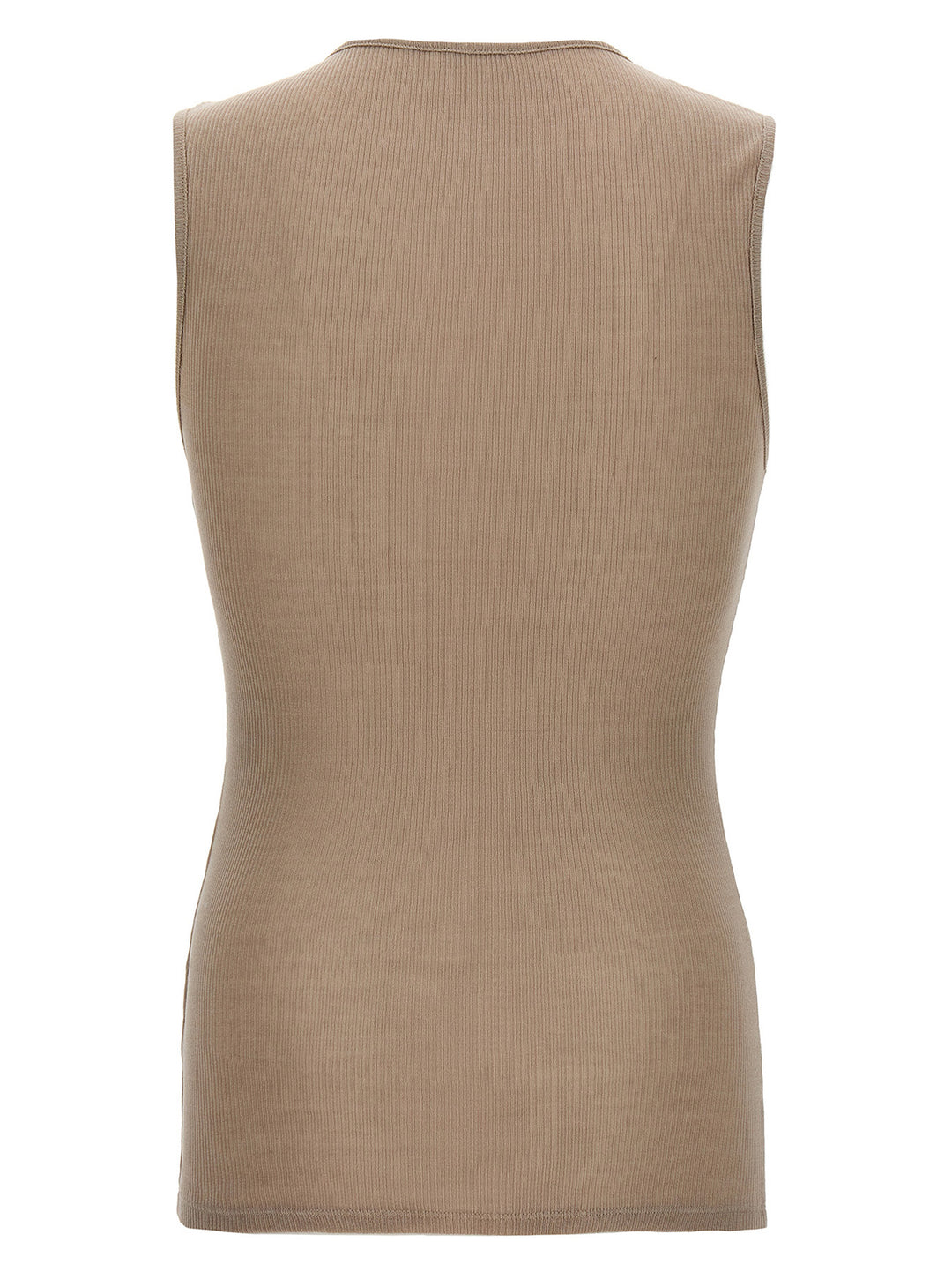 Ribbed Top Top Beige