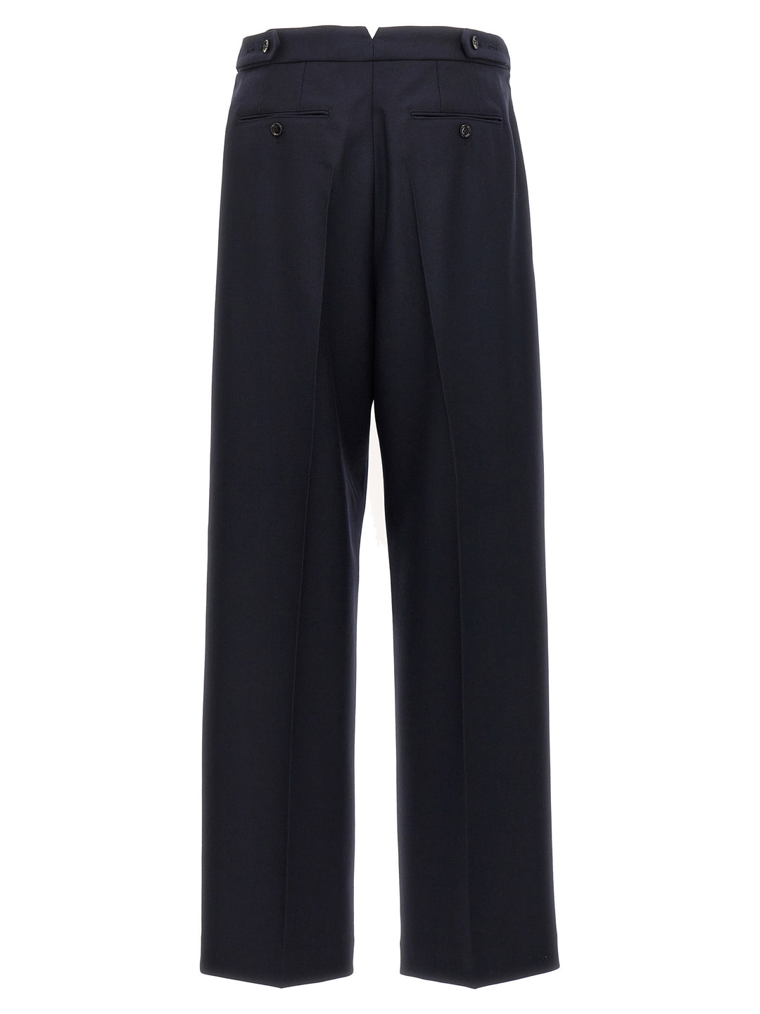 Front Pleat Pantaloni Blu