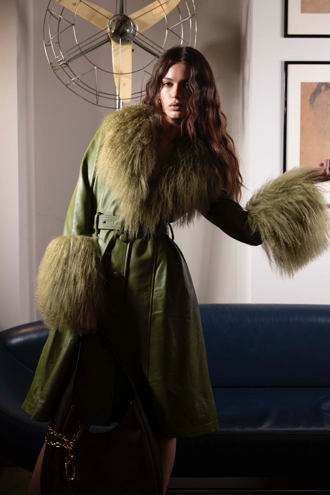 Cappotto Sac Verde in Pelle