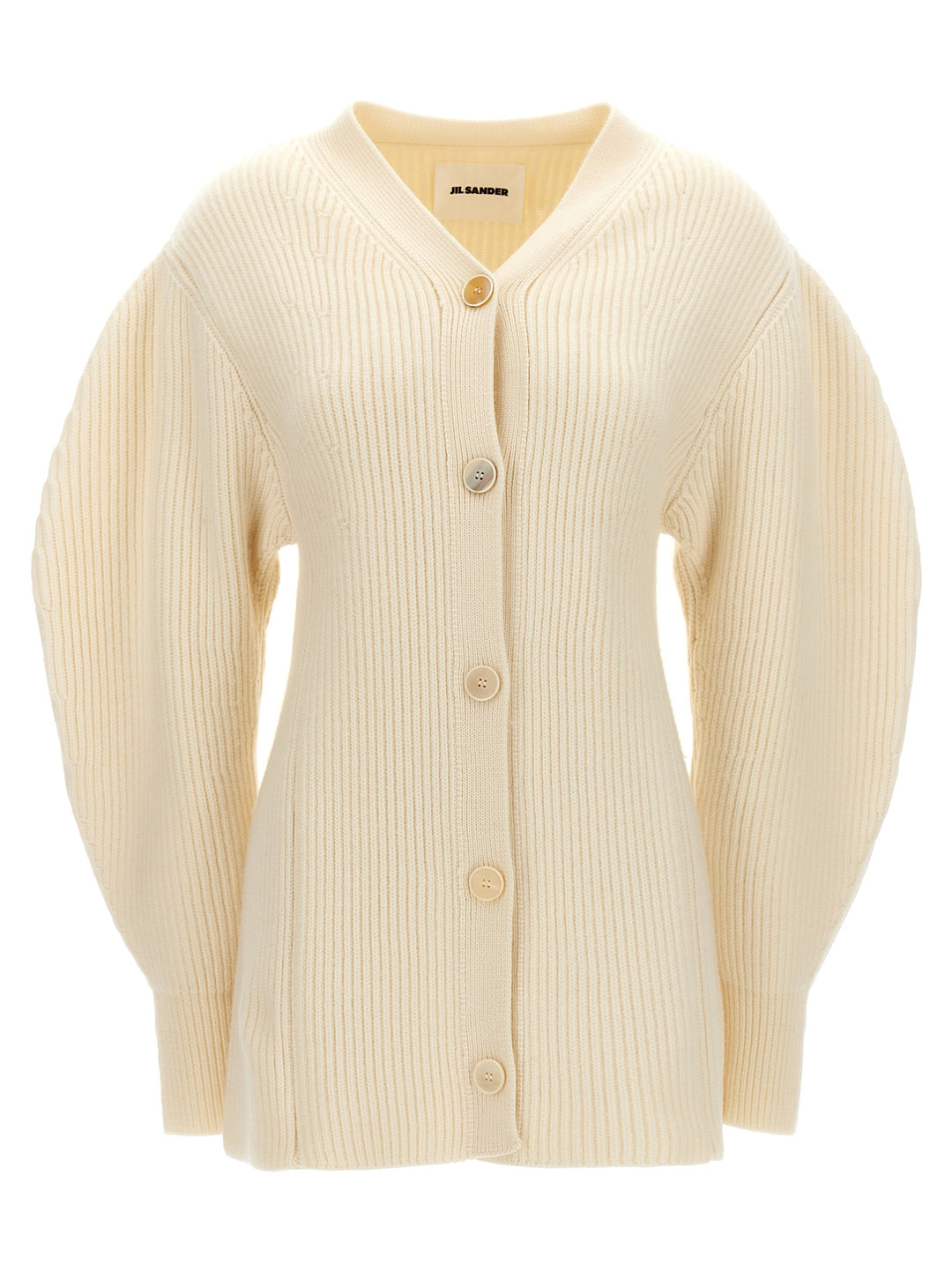 Ribbed Cardigan Maglioni Bianco