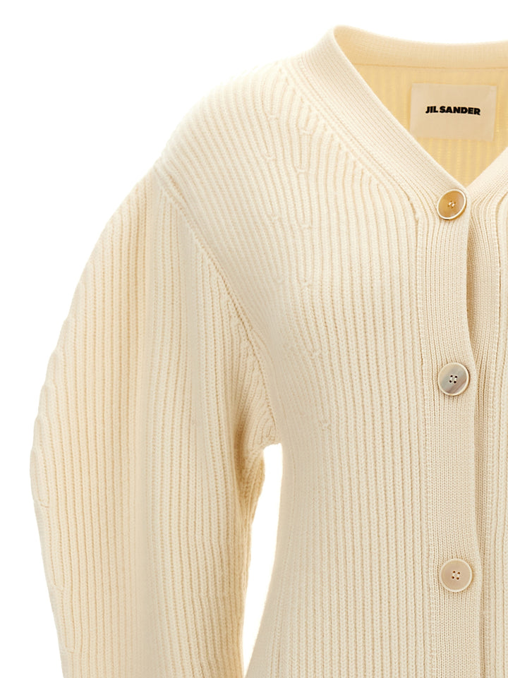 Ribbed Cardigan Maglioni Bianco