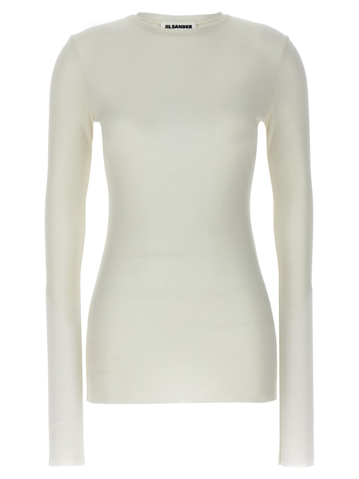 Silk Mesh Top Top Bianco