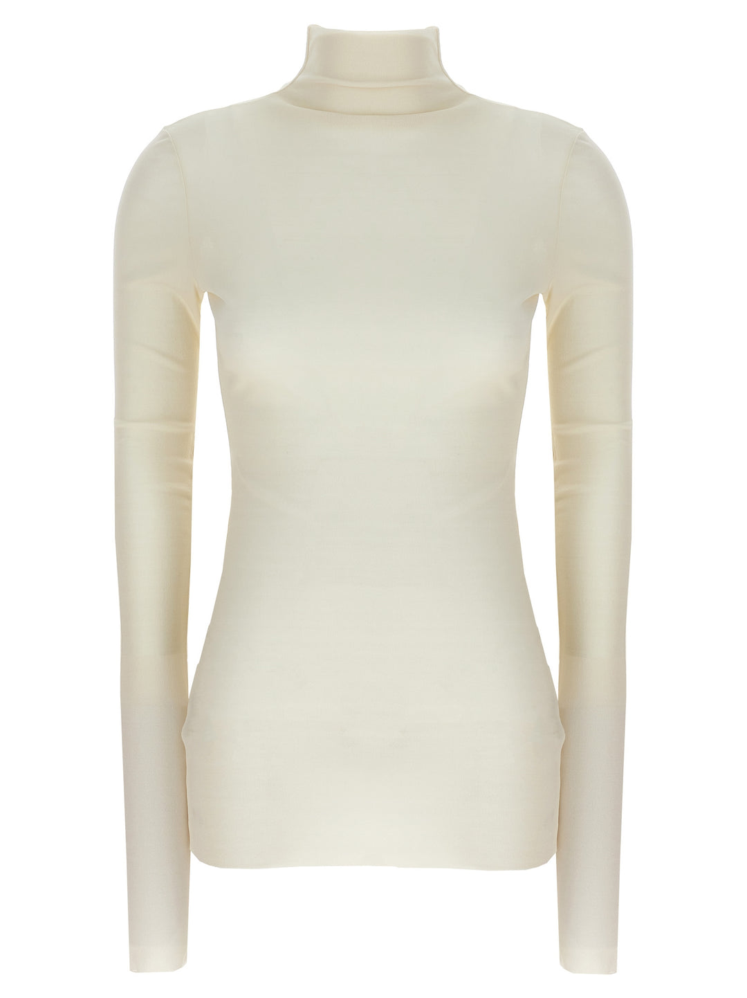 Silk Turtleneck Top Top Bianco