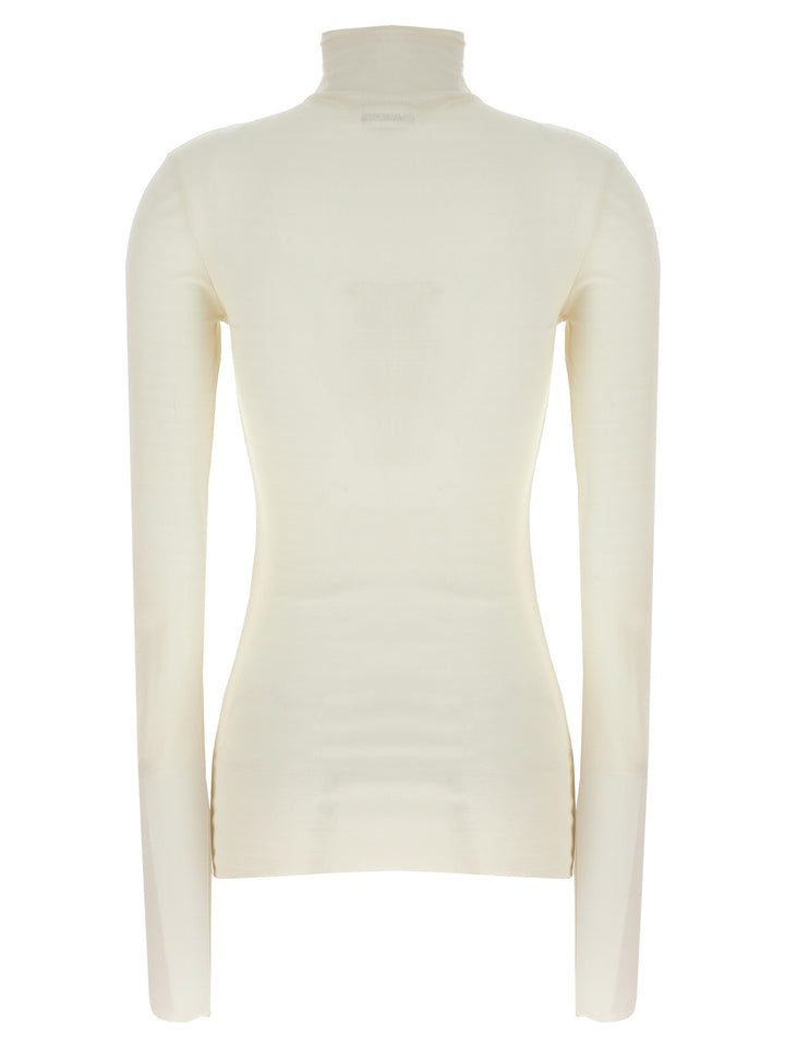 Silk Turtleneck Top Top Bianco