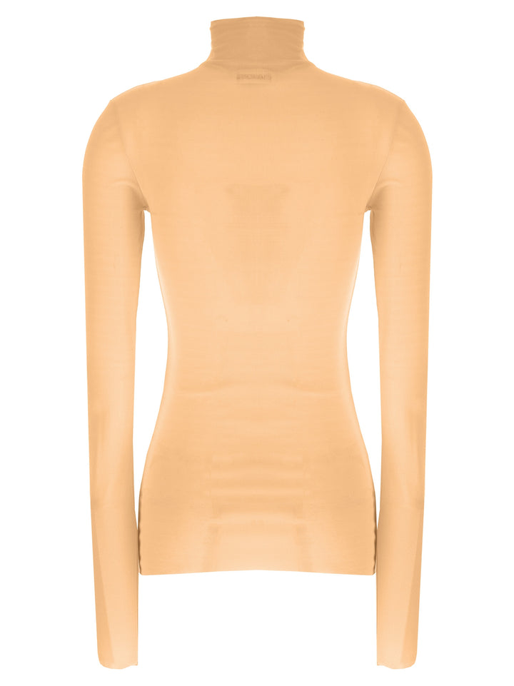 Silk Turtleneck Top Top Rosa