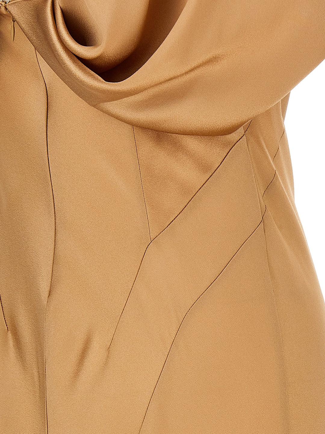 Long Satin Dress Abiti Beige