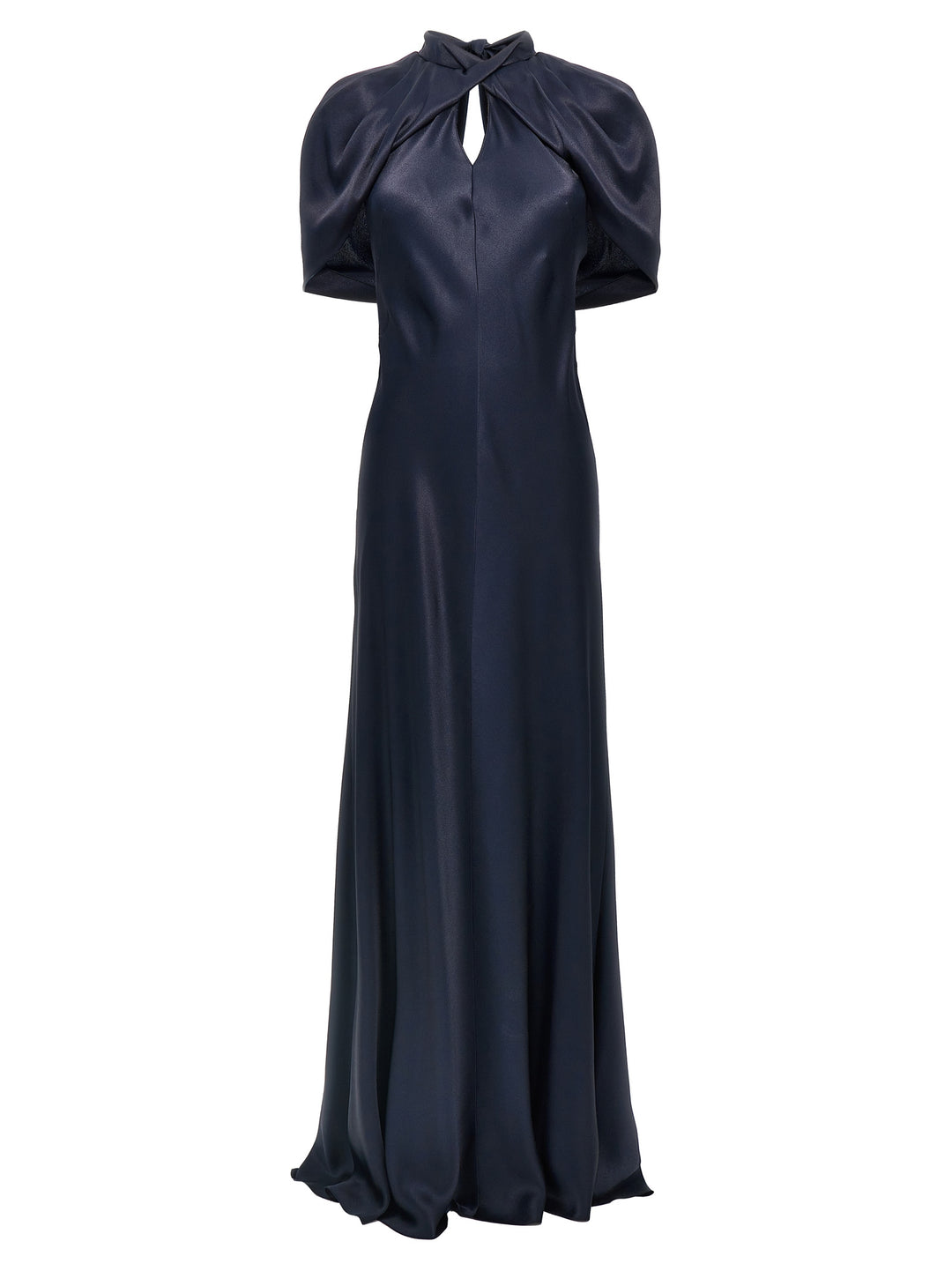 Long Satin Dress Abiti Blu