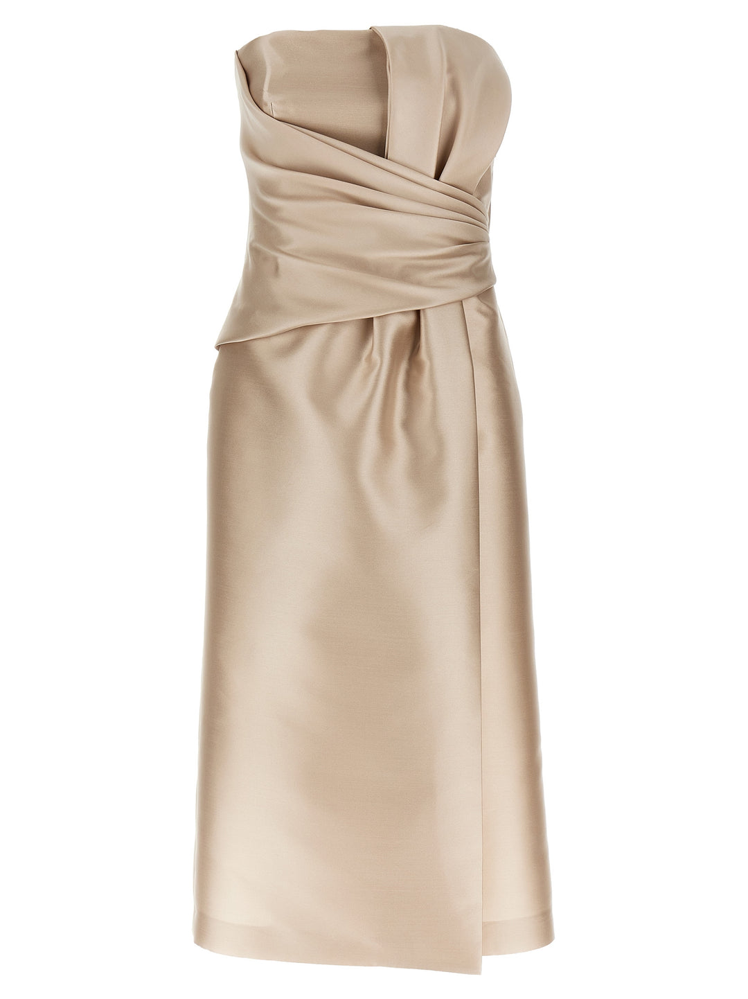 Mikado Longuette Dress Abiti Beige