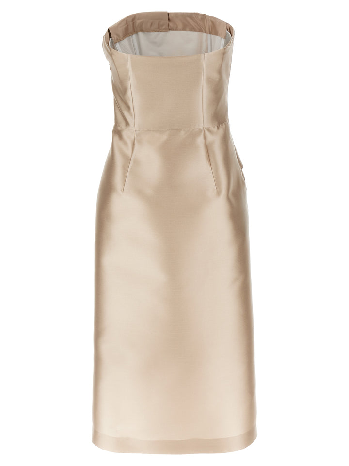 Mikado Longuette Dress Abiti Beige