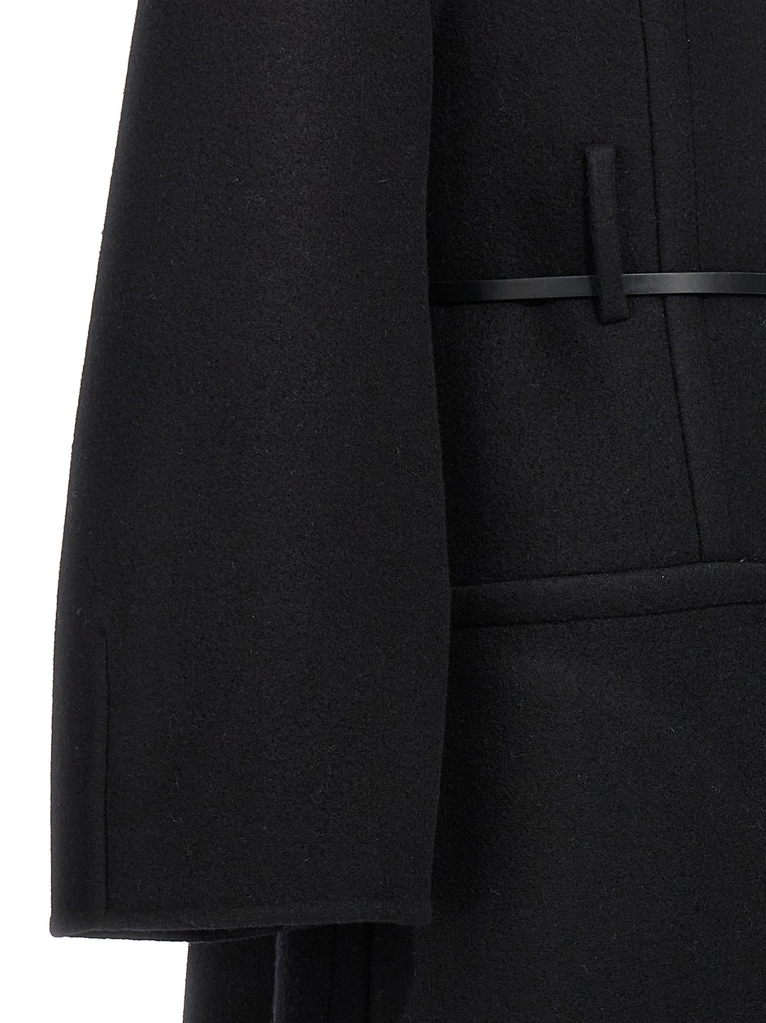 Long Wool Coat Trench E Impermeabili Nero