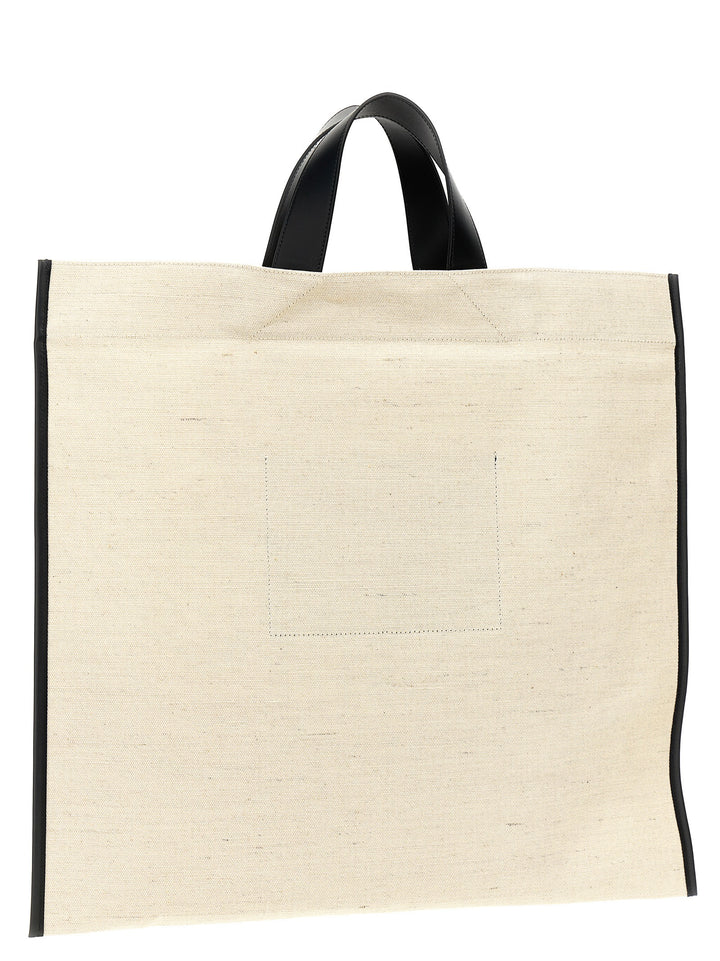 Border Book Tote Square Borse A Mano Bianco/Nero