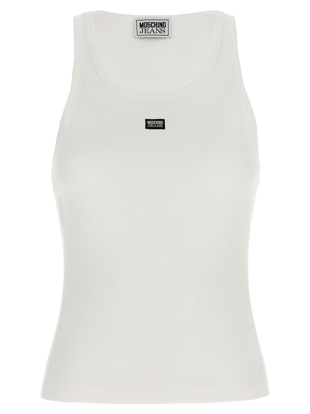 Tank Top Logo Label Top Bianco