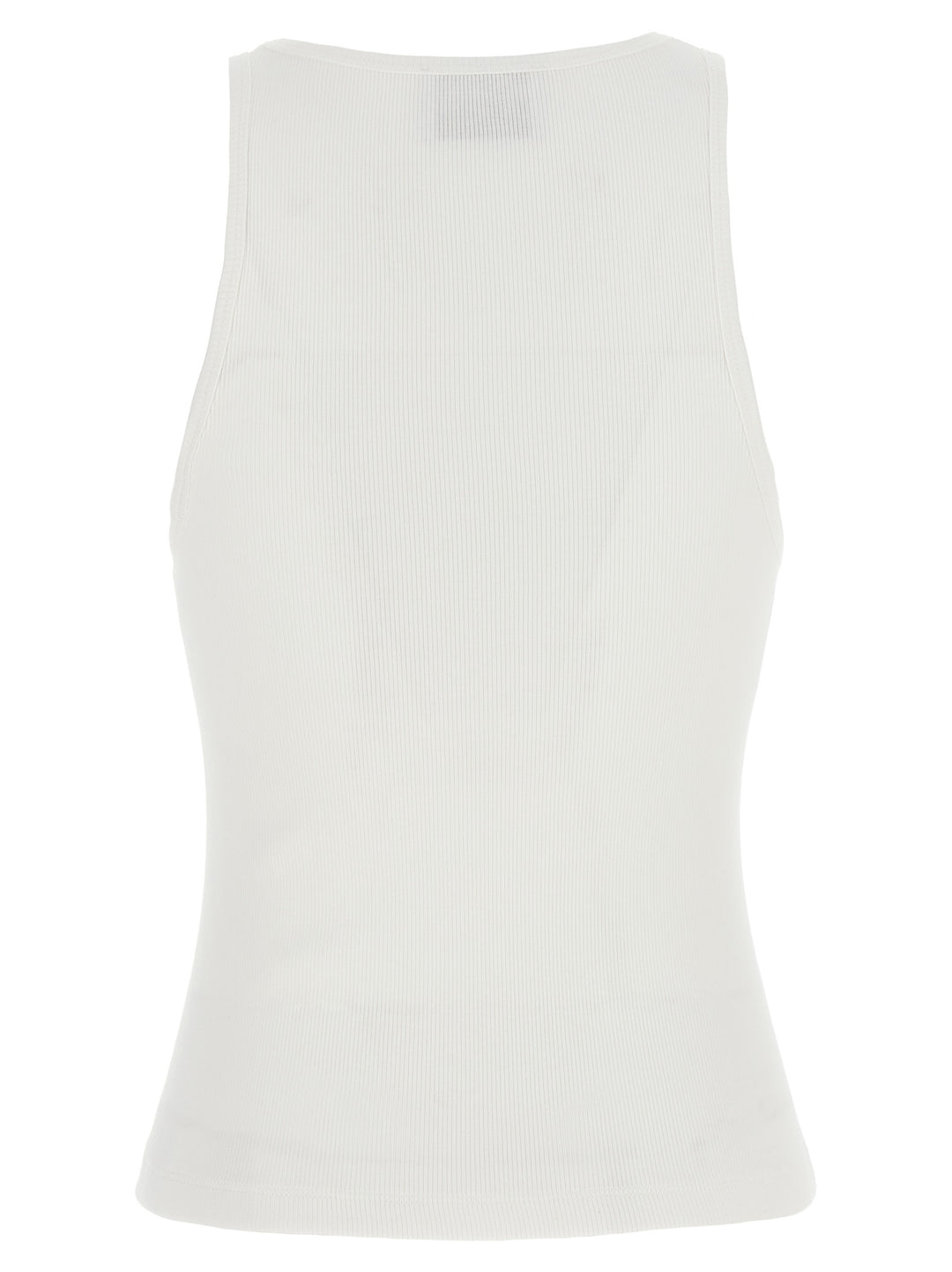 Tank Top Logo Label Top Bianco