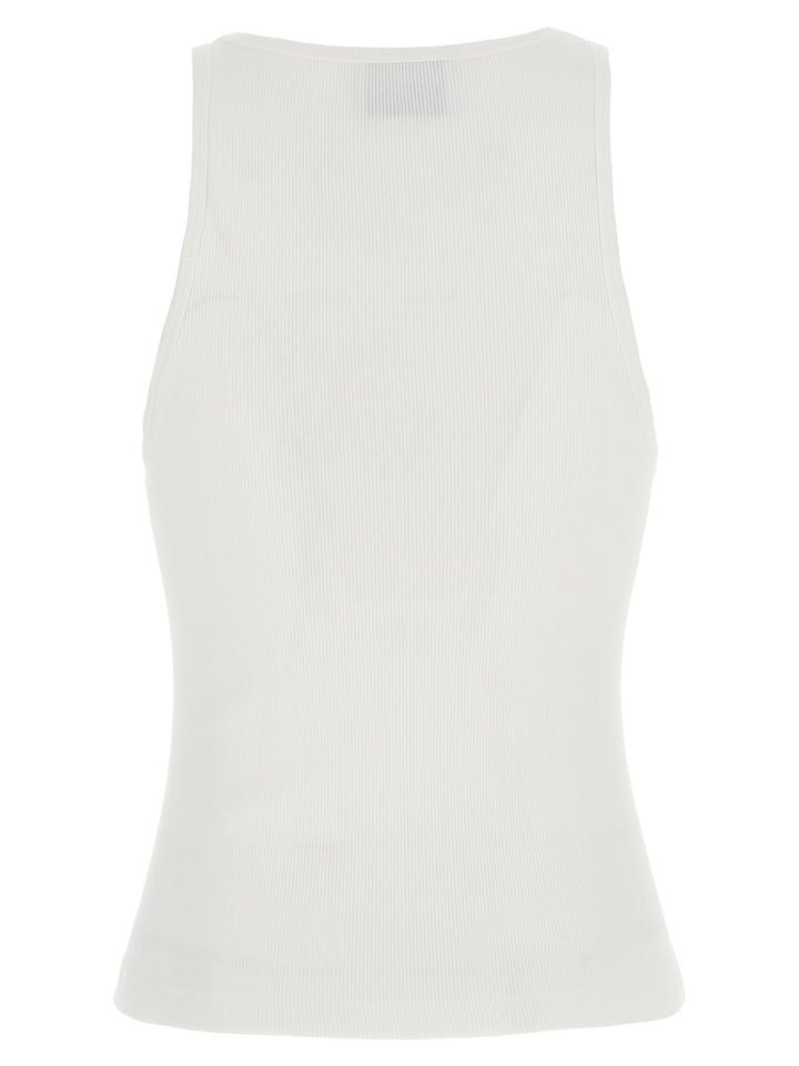 Tank Top Logo Label Top Bianco