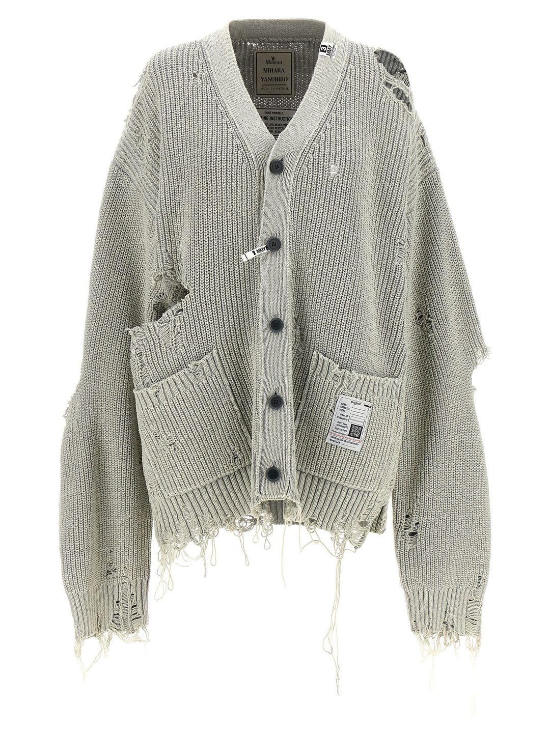 Destroyed Cardigan Maglioni Grigio