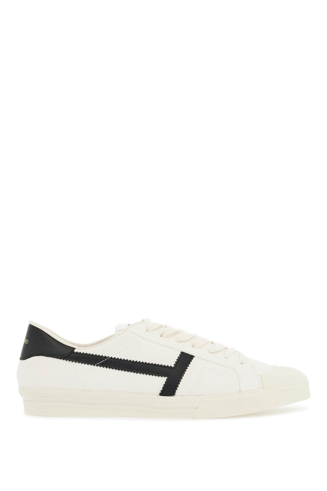 Sneakers In Pelle Bianche Low Top Con Strappo