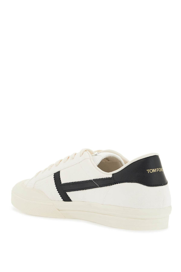 Sneakers In Pelle Bianche Low Top Con Strappo