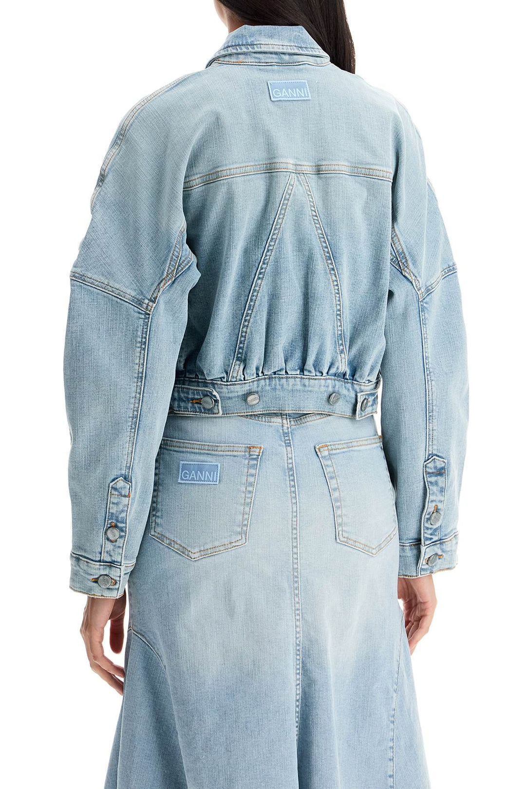 Giacca Bomber In Denim Stretch