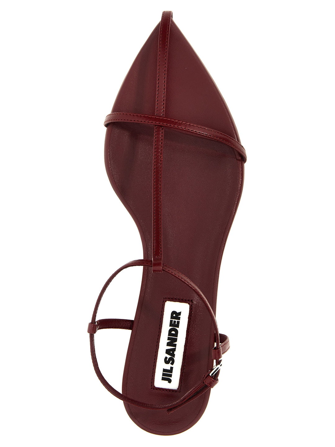 Pointy Toe Leather Sandali Bordeaux