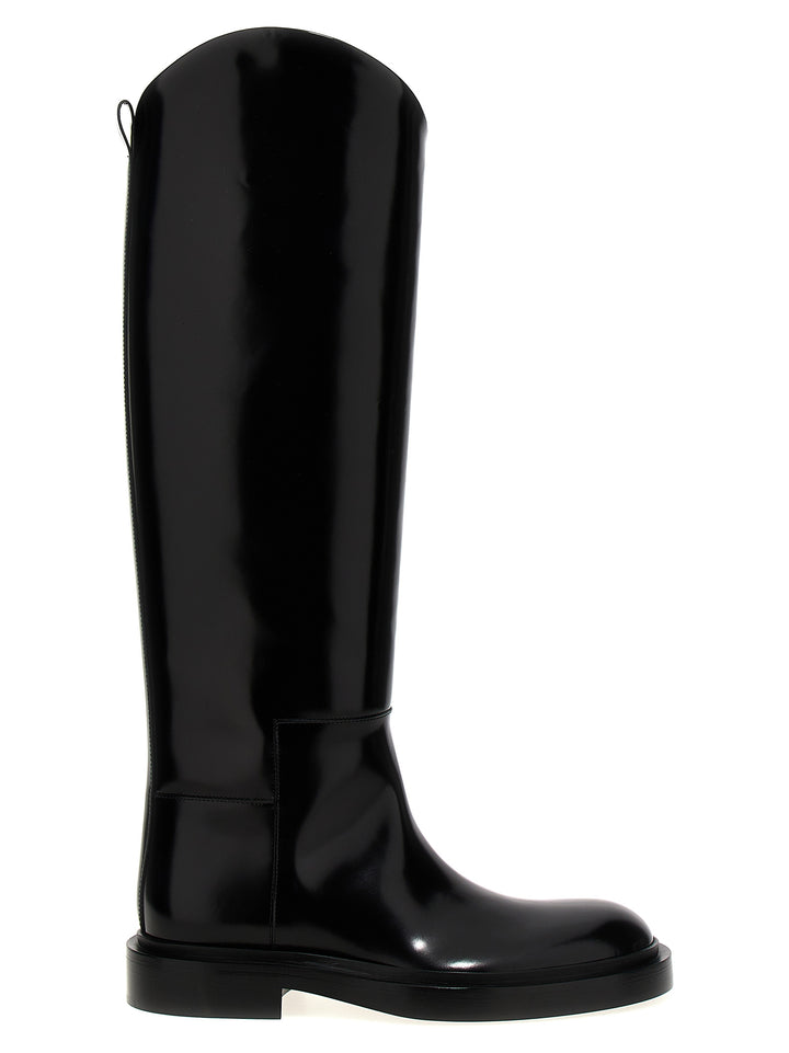 Leather Boots Stivali E Stivaletti Nero