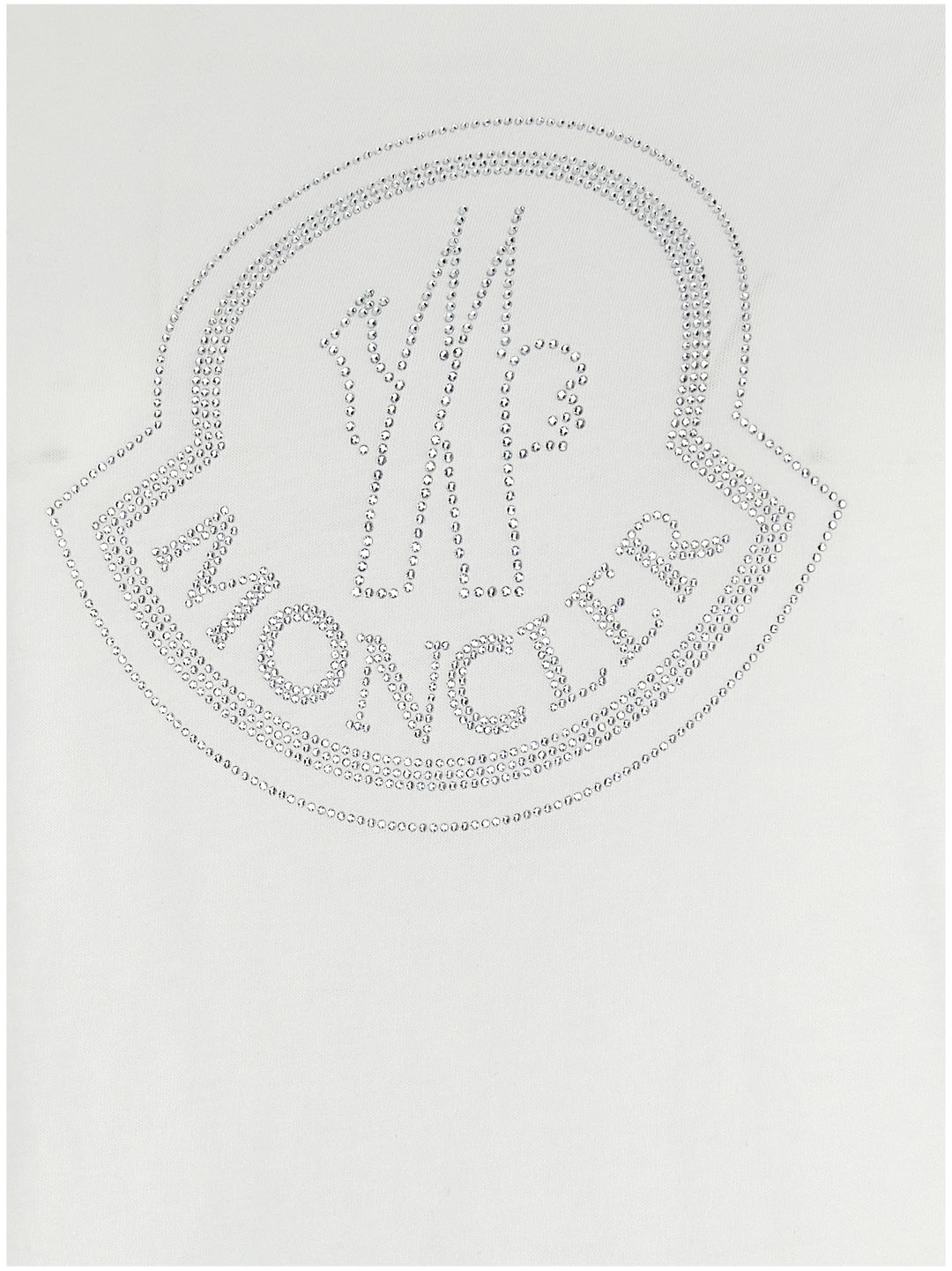 Rhinestone Logo T Shirt Bianco