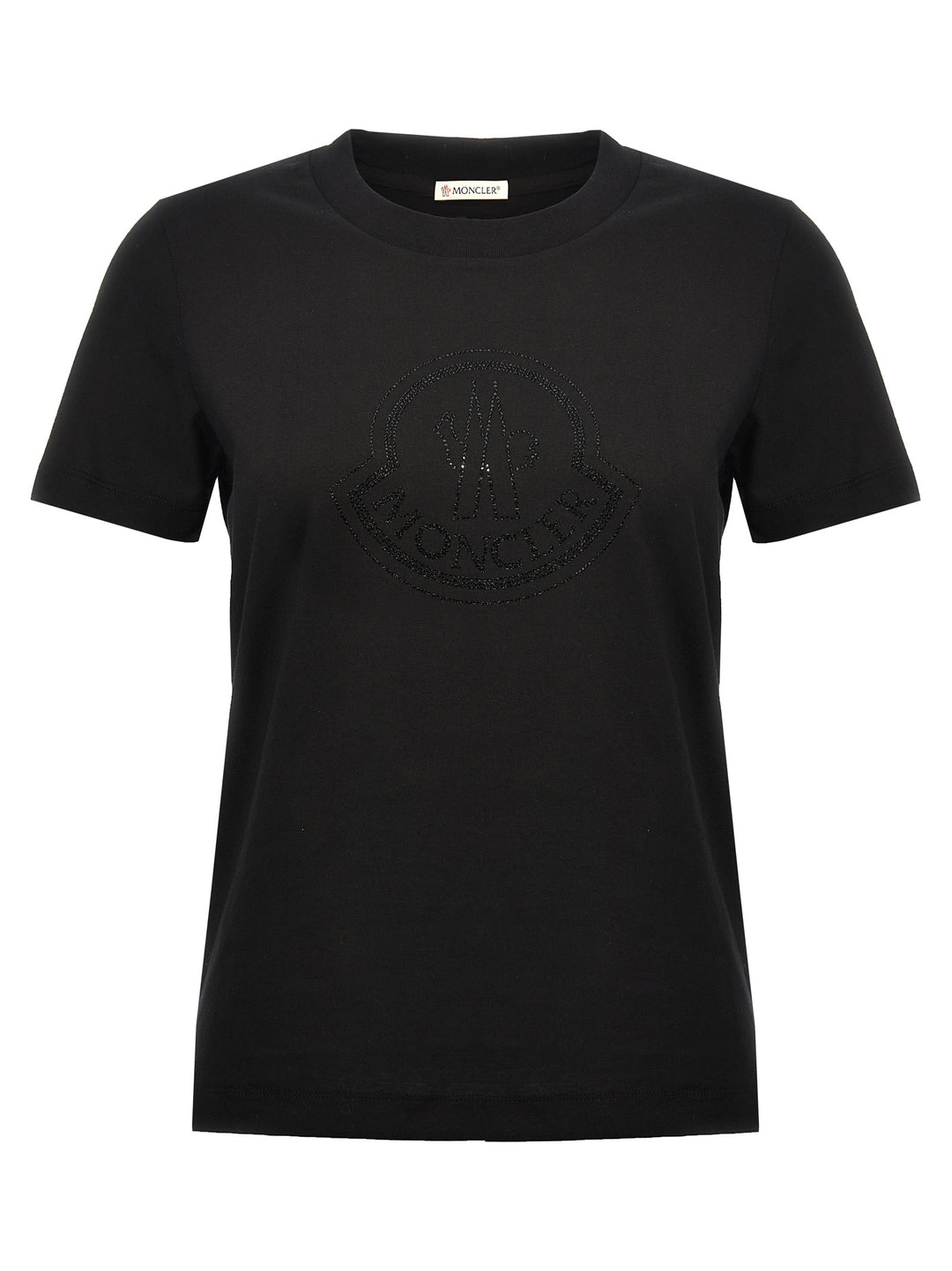 Rhinestone Logo T Shirt Nero