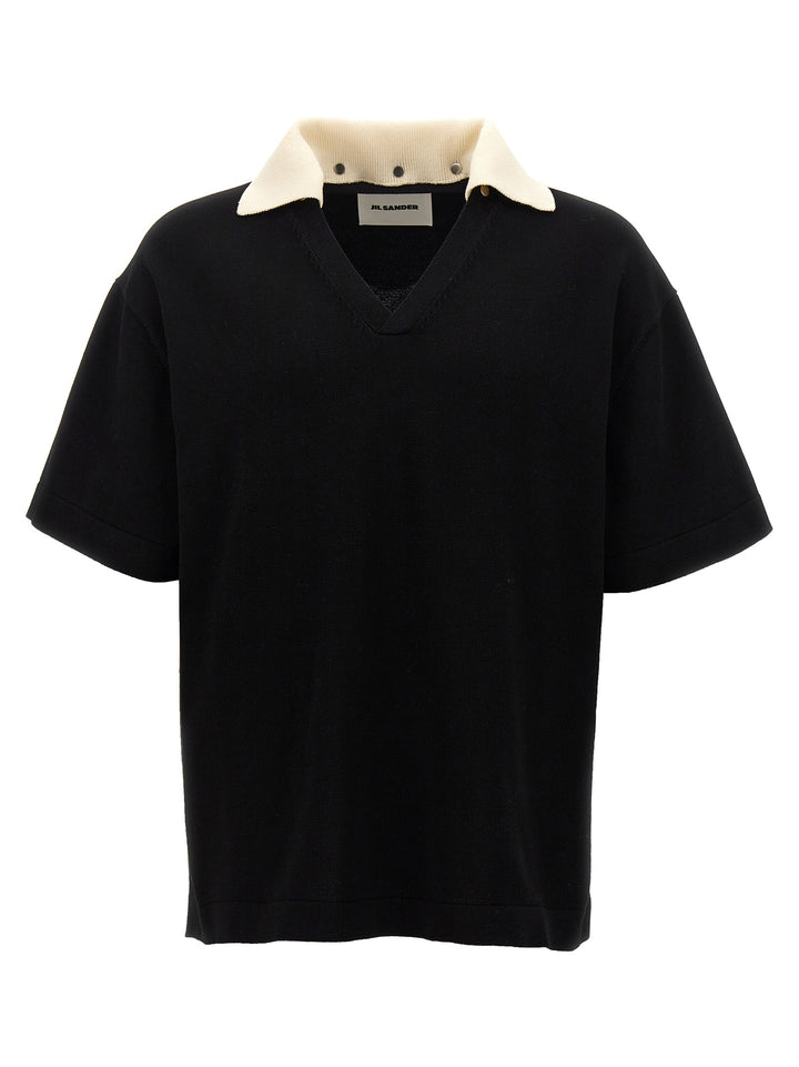 Knitted  Shirt Polo Bianco/Nero