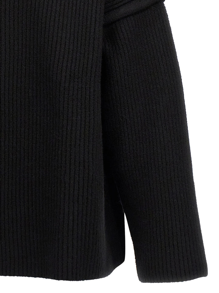 Geometric Neckline Sweater Maglioni Nero