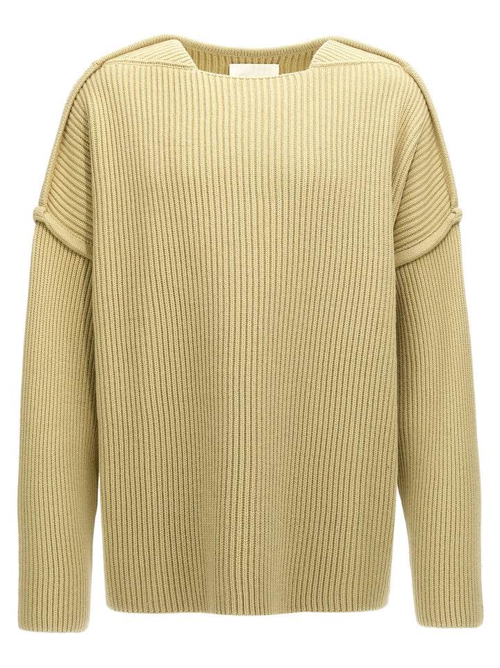 Geometric Neckline Sweater Maglioni Verde