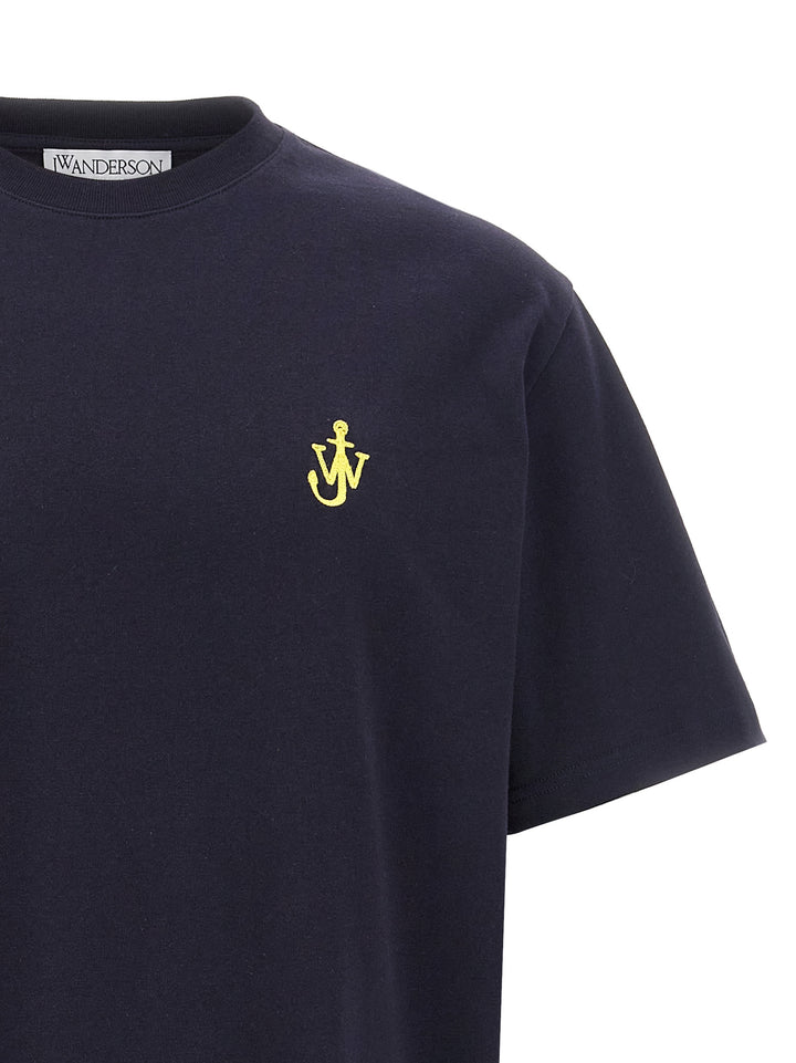 Anchor Embroidery T Shirt Blu