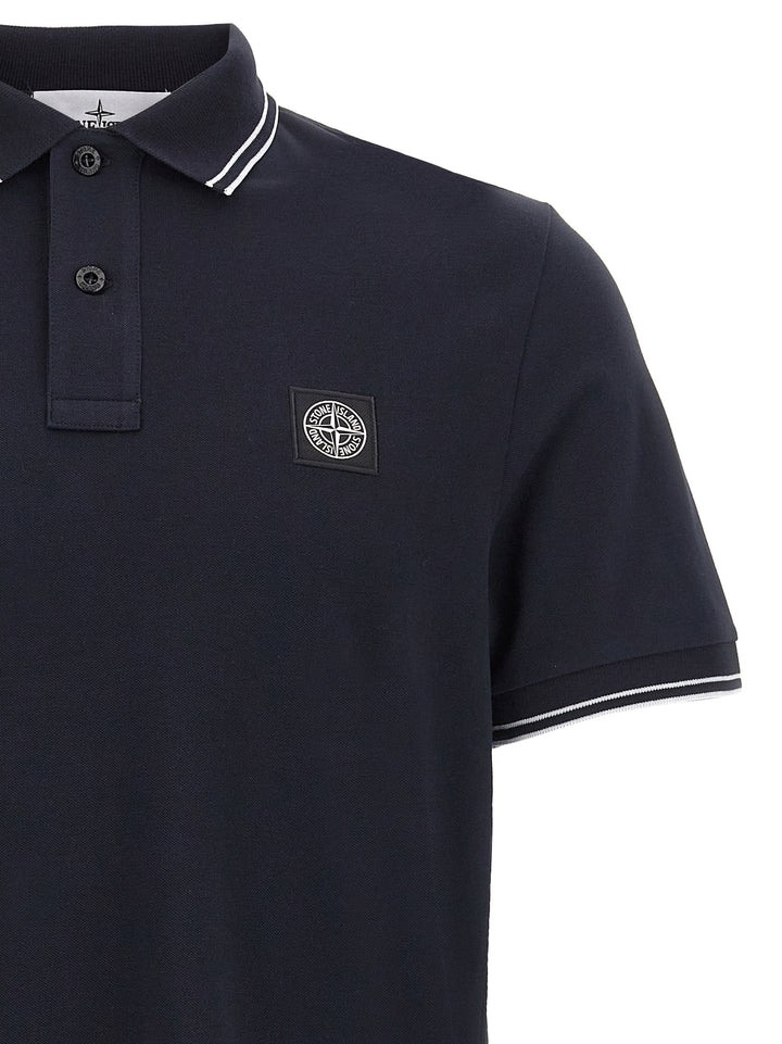 Logo Badge  Shirt Polo Blu