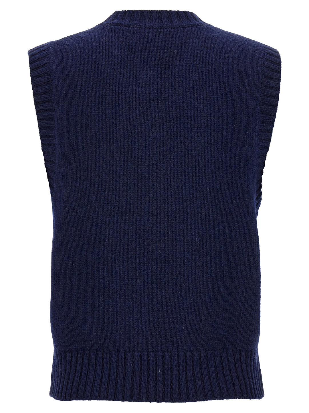 Logo Intarsia Vest Gilet Blu