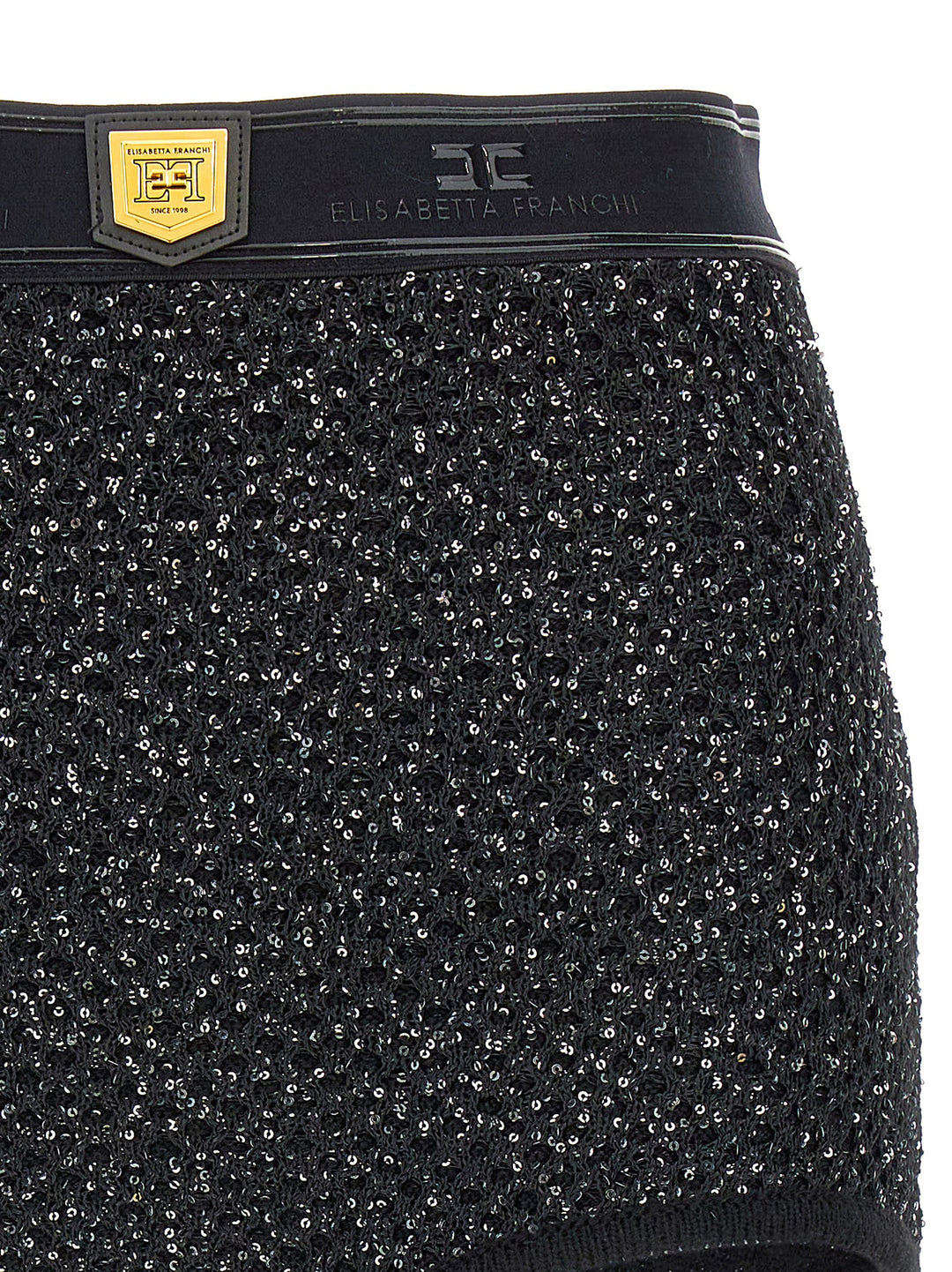 Sequined Knit Shorts Bermuda, Short Nero