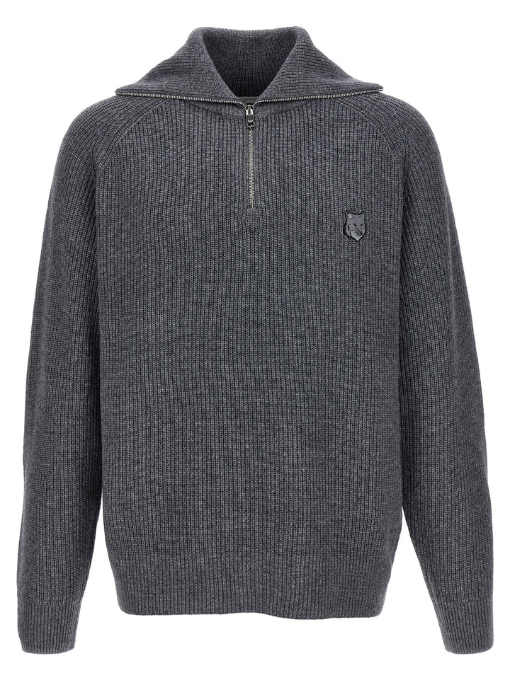 Logo Half Zip Sweater Maglioni Grigio